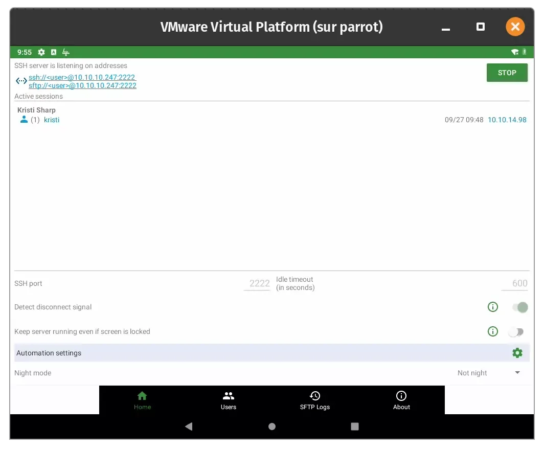 screenshot of scrcpy displaying the phone screen