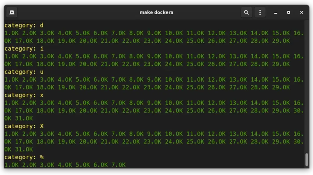 screenshot of the ft_printf tester